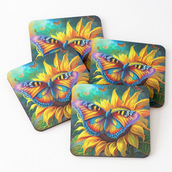 Item preview, A Beautiful Colorful Butterfly on a Sunflower designed and sold by NickTshirts.