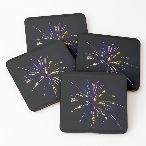 Item preview, Purple and Gold Fireworks Blooming Overhead designed and sold by BlueRidgeBazaar.