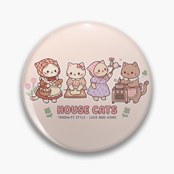 Item preview, House Cats: Tradwife Style - Love and Home - Kawaii Cottagecore House Cats Banner designed and sold by CuteKats.