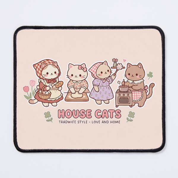 Item preview, House Cats: Tradwife Style - Love and Home - Kawaii Cottagecore House Cats Banner designed and sold by CuteKats.