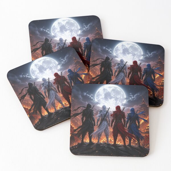 Item preview, Four Elemental Ninja Warriors at Temple designed and sold by DWolf04.