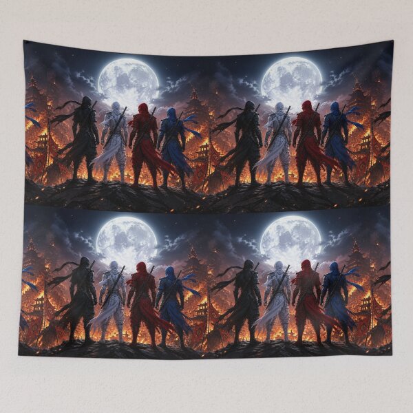 Item preview, Four Elemental Ninja Warriors at Temple designed and sold by DWolf04.