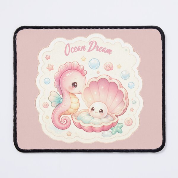 Item preview, Ocean Dream Pastel Seahorse and Pearl Shell designed and sold by inkaylindesign.