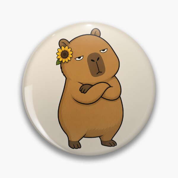 Item preview, Unimpressed Capybara with Sunflower designed and sold by LazyPaw Design.
