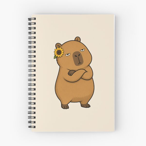 Item preview, Unimpressed Capybara with Sunflower designed and sold by LazyPaw Design.
