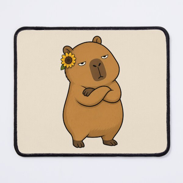 Item preview, Unimpressed Capybara with Sunflower designed and sold by LazyPaw Design.