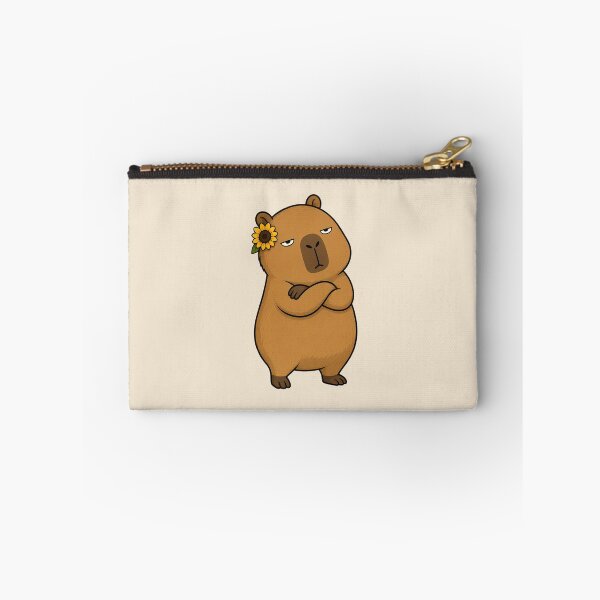 Item preview, Unimpressed Capybara with Sunflower designed and sold by LazyPaw Design.