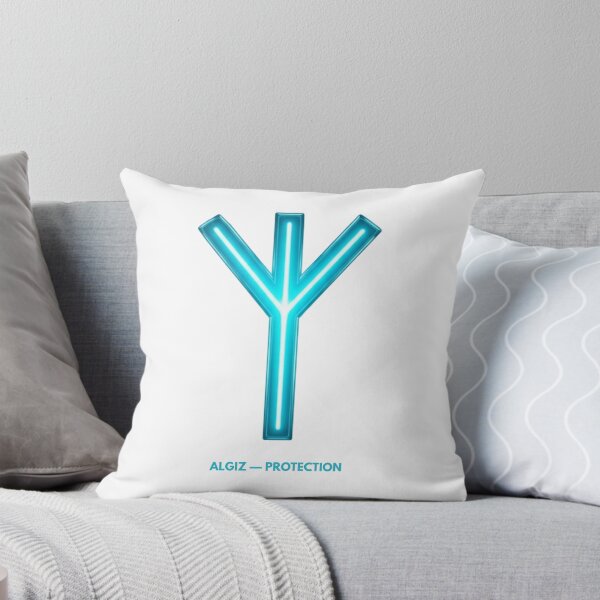 Item preview, Algiz Rune Protection Symbol Neon Glow designed and sold by CalmFrameArt.