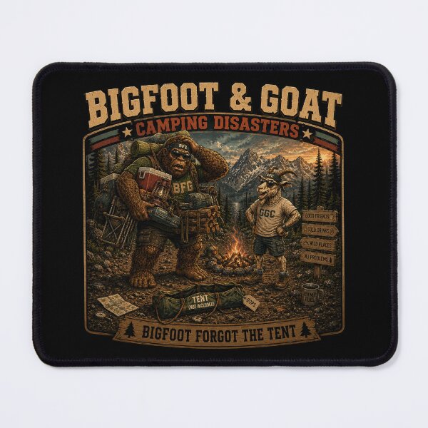 Item preview, Bigfoot And Goat Camping Disasters Bigfoot Forgot The Tent Vintage Camping Shirt designed and sold by NicheBloom.