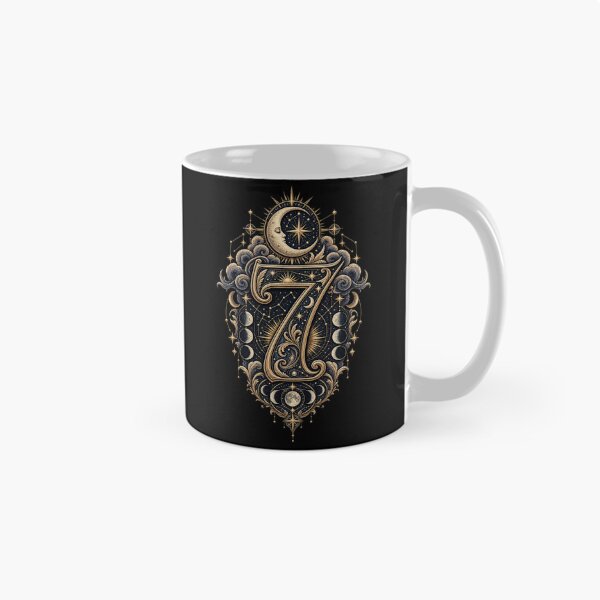 Item preview, Moonlit Seven Vintage Mystical Numerology Art designed and sold by NovaMoodCo.