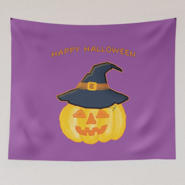 Item preview, Jack-o'-Lantern Wearing Wizard Hat on Halloween designed and sold by studiodrchicken.