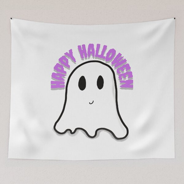 Item preview, Happy Halloween Ghost Purple designed and sold by MarginaliaMagic.