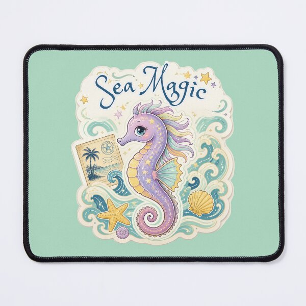 Item preview, Sea Magic Pastel Seahorse Vintage Ocean designed and sold by inkaylindesign.