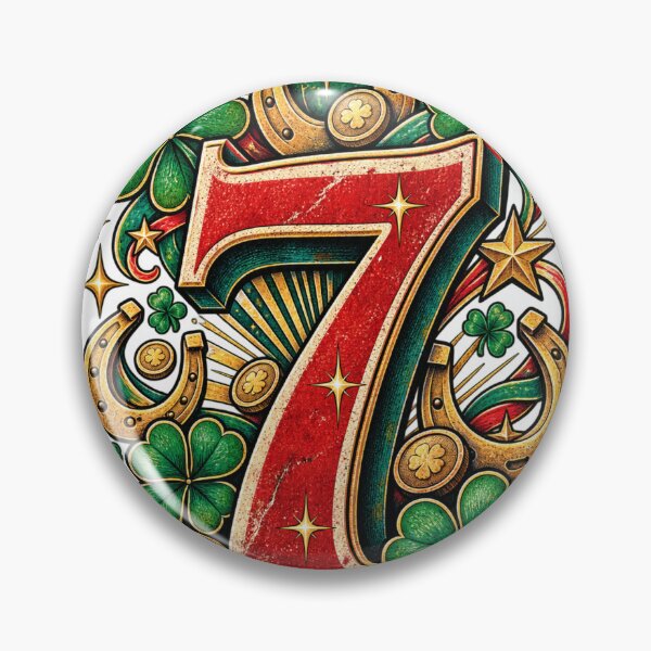 Item preview, Lucky Seven Retro Vintage Numerology Design designed and sold by NovaMoodCo.