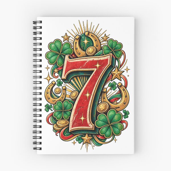 Item preview, Lucky Seven Retro Vintage Numerology Design designed and sold by NovaMoodCo.
