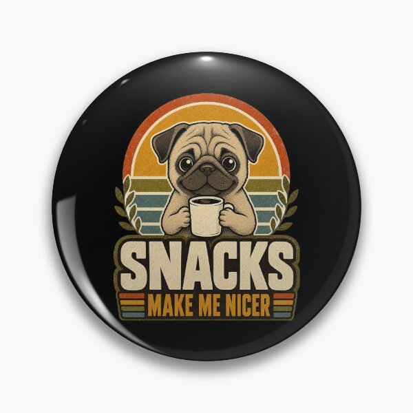 Item preview, Funny Pug With Coffee - Snacks Make Me Nicer designed and sold by Graphic Vibe Designs.