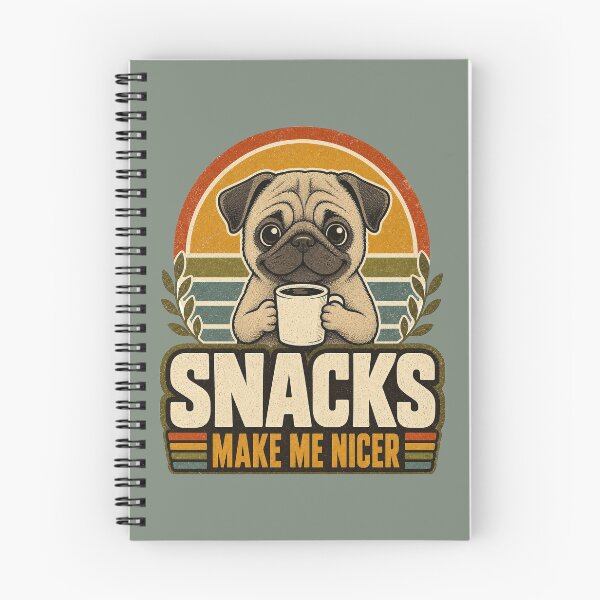 Item preview, Funny Pug With Coffee - Snacks Make Me Nicer designed and sold by Graphic Vibe Designs.