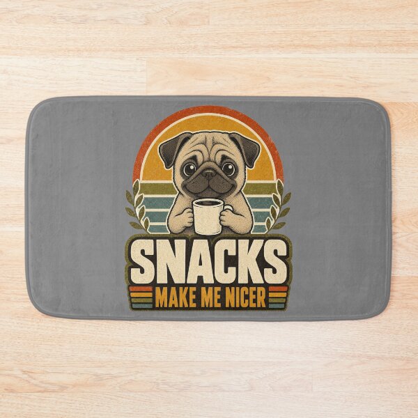 Item preview, Funny Pug With Coffee - Snacks Make Me Nicer designed and sold by Graphic Vibe Designs.