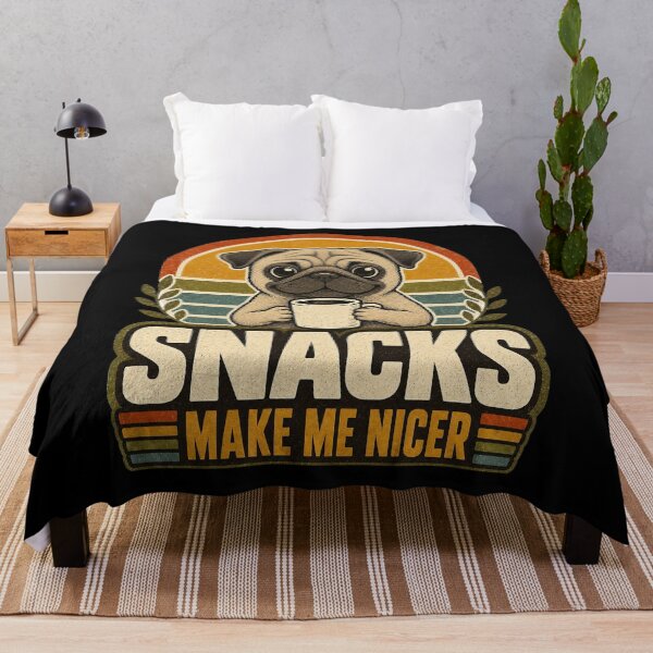 Item preview, Funny Pug With Coffee - Snacks Make Me Nicer designed and sold by Graphic Vibe Designs.