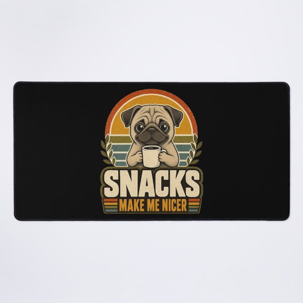 Item preview, Funny Pug With Coffee - Snacks Make Me Nicer designed and sold by Graphic Vibe Designs.