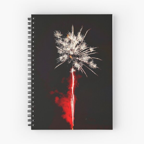 Item preview, Bursting Firework Bouquet Above Glowing Red Smoke designed and sold by BlueRidgeBazaar.