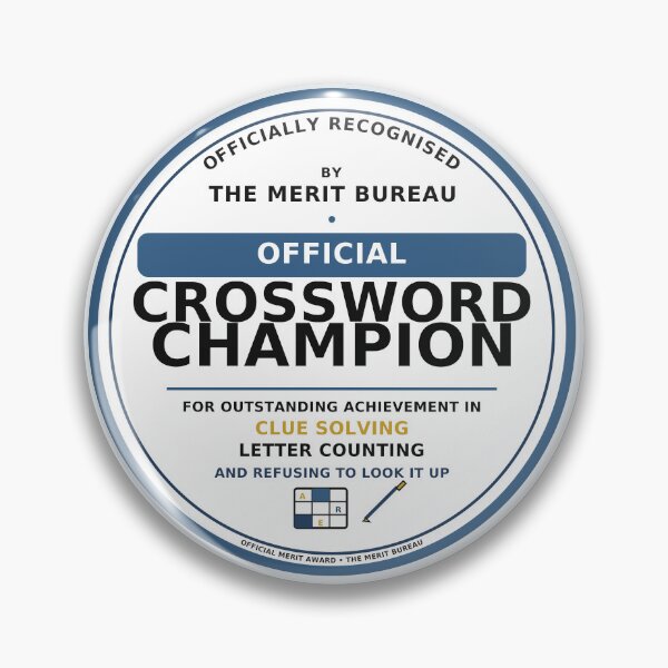 Item preview, Crossword Lover Gift | Official Crossword Champion Award designed and sold by TheMeritBureau.