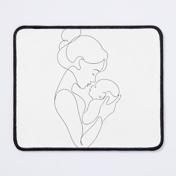 Item preview, Mother and Baby Embrace – Minimalist Motherhood Line Art designed and sold by Mido-artister.
