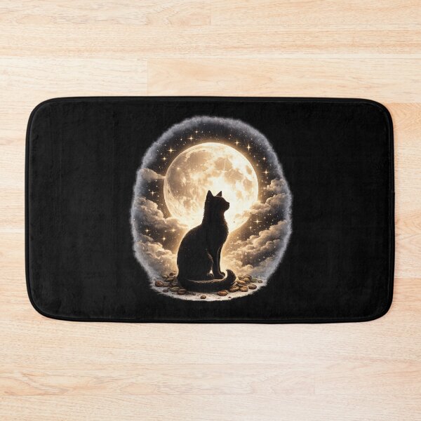 Item preview, Mystical Black Cat Under Full Moon designed and sold by Red-Gifts.