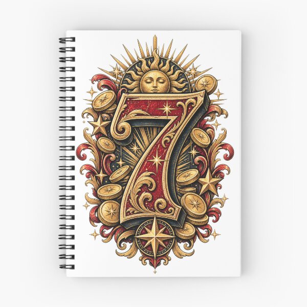 Item preview, Seven of Fortune Vintage Numerology Lucky Design designed and sold by NovaMoodCo.