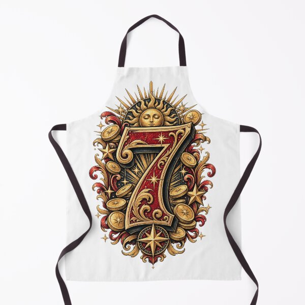 Item preview, Seven of Fortune Vintage Numerology Lucky Design designed and sold by NovaMoodCo.