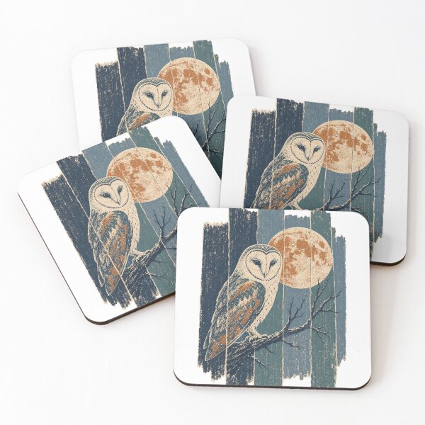 Item preview, Barn Owl under the Full Moon Dark Cottagecore designed and sold by VisualArtsOasis.