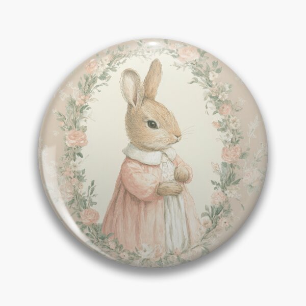 Item preview, Baby Rabbit in Pink Dress Floral Watercolor designed and sold by GoodOldPrints4.