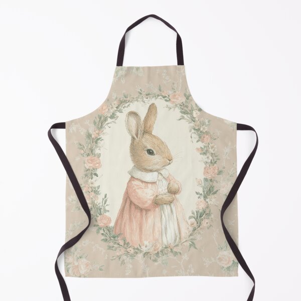 Item preview, Baby Rabbit in Pink Dress Floral Watercolor designed and sold by GoodOldPrints4.
