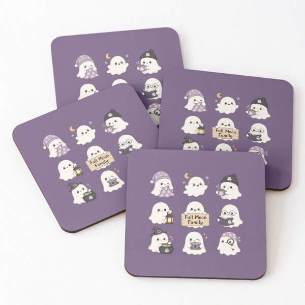 Item preview, Cute Halloween Ghosts Full Moon Family Kawaii Spooky Halloween PNG designed and sold by MythicMood.