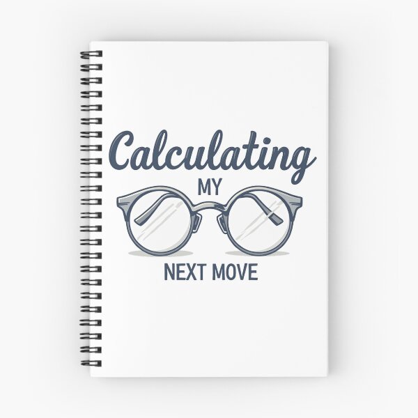 Item preview, Round glasses design about calculating my next move designed and sold by Prints by Mat.