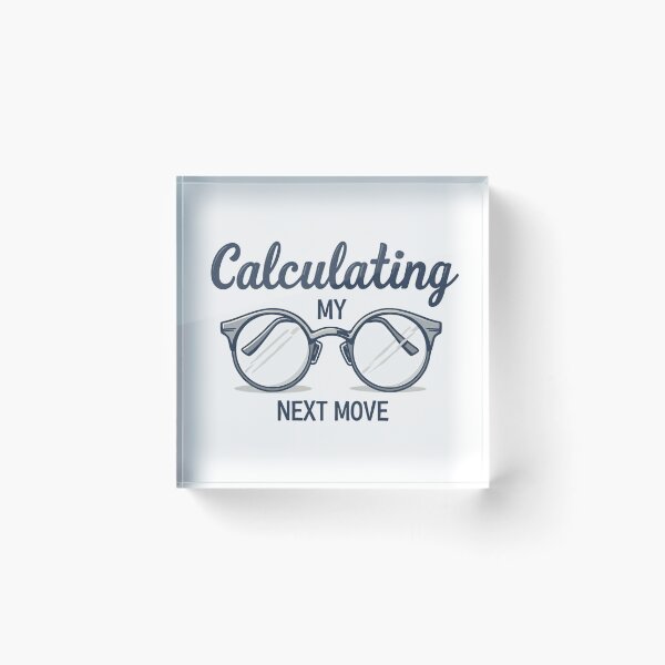 Item preview, Round glasses design about calculating my next move designed and sold by Prints by Mat.