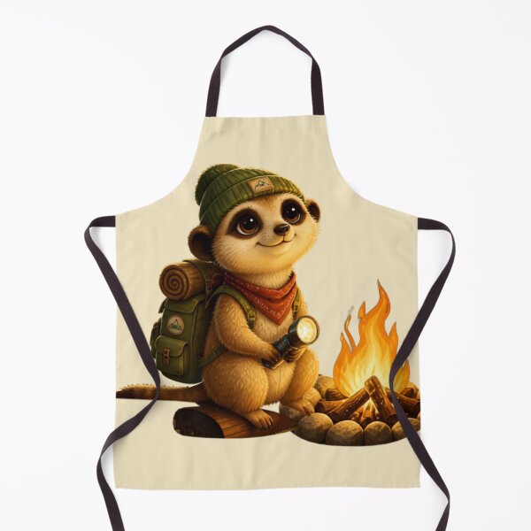 Item preview, Camping Meerkat by the Campfire | Cute Adventure Camper Animal designed and sold by inkaylindesign.