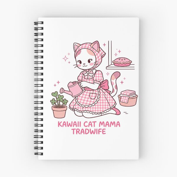 Item preview, Kawaii Hachi Cat Mama Tradwife: Pink Cottagecore Gardener designed and sold by CuteKats.