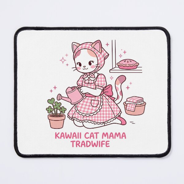 Item preview, Kawaii Hachi Cat Mama Tradwife: Pink Cottagecore Gardener designed and sold by CuteKats.