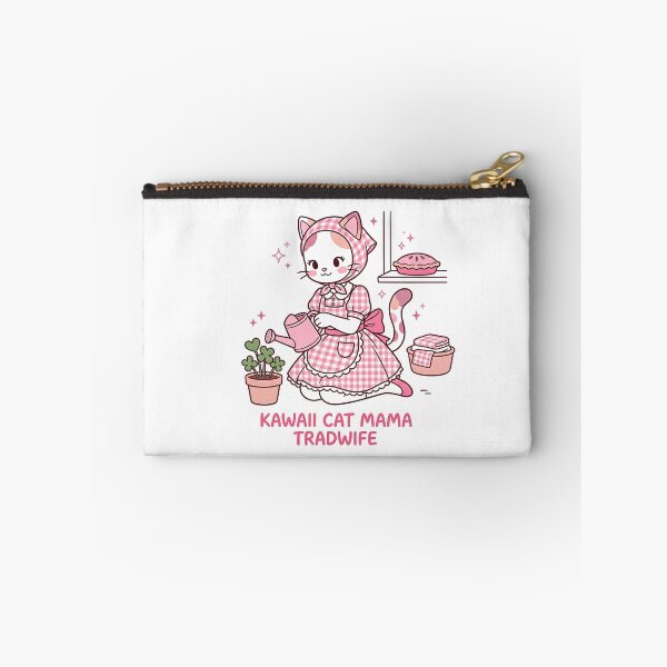 Item preview, Kawaii Hachi Cat Mama Tradwife: Pink Cottagecore Gardener designed and sold by CuteKats.