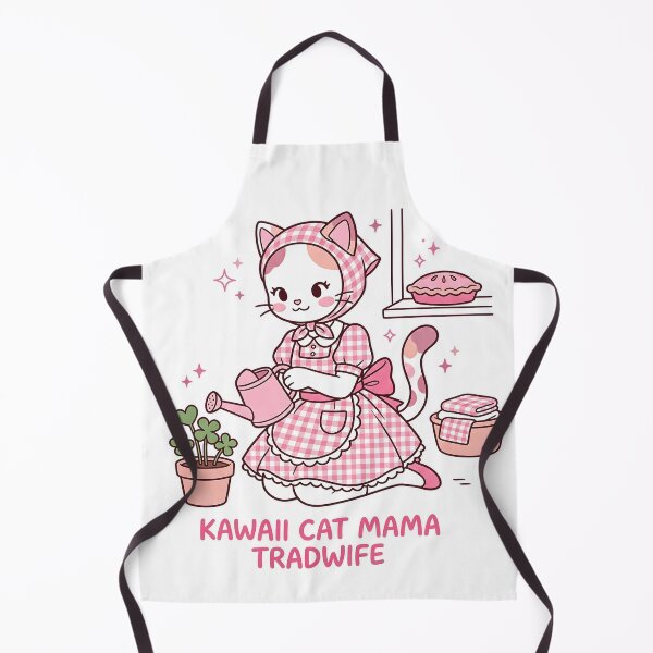 Item preview, Kawaii Hachi Cat Mama Tradwife: Pink Cottagecore Gardener designed and sold by CuteKats.