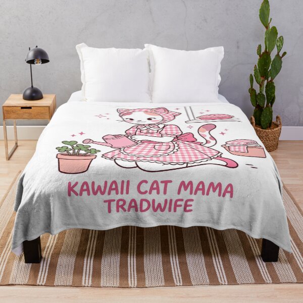 Item preview, Kawaii Hachi Cat Mama Tradwife: Pink Cottagecore Gardener designed and sold by CuteKats.