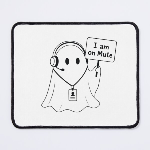 Item preview, I Am On Mute Cute Ghost Customer Support Worker designed and sold by Cherie-verse.