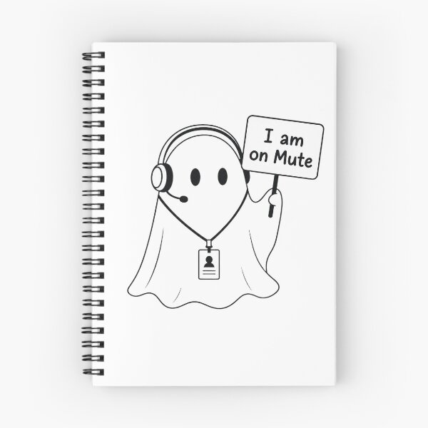 Item preview, I Am On Mute Cute Ghost Customer Support Worker designed and sold by Cherie-verse.