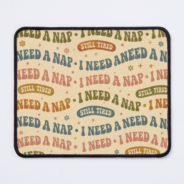 Item preview, I Need a Nap – Groovy 70s Still Tired Pattern designed and sold by Golden Era Studio.