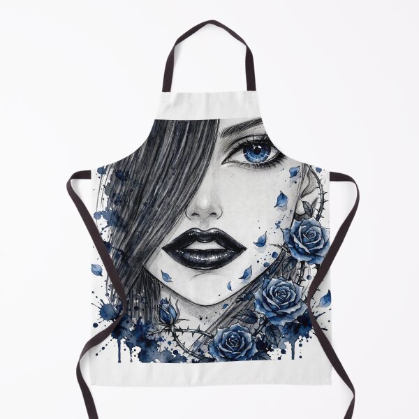 Item preview, Original Dark Sapphire Blue Rose Gothic Girl Art designed and sold by MAISON SYLVIE.
