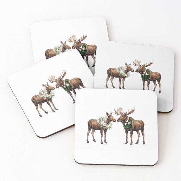 Item preview, Moose's Couple Wedding Art designed and sold by Roy & Tiffany.
