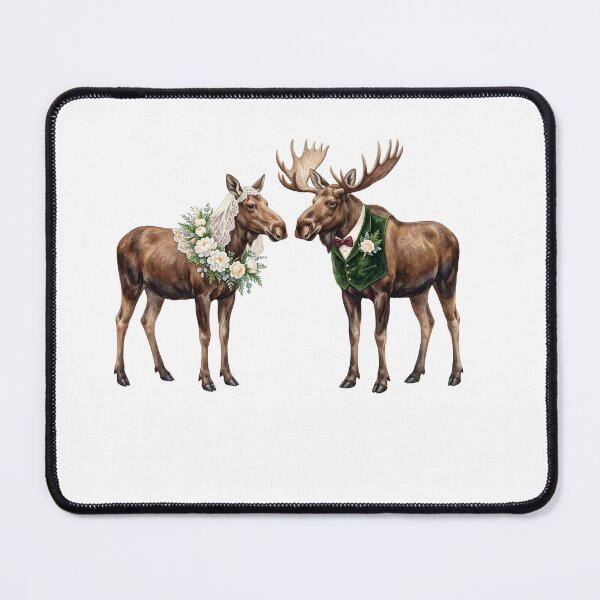Item preview, Moose's Couple Wedding Art designed and sold by Tiffany Roy.