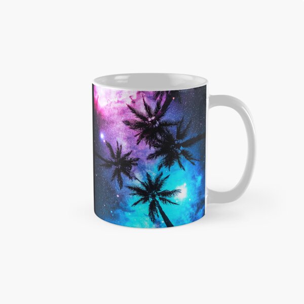 Item preview, Cosmic Palm Trees Under a Pink and Blue Milky Way designed and sold by Exodoi.