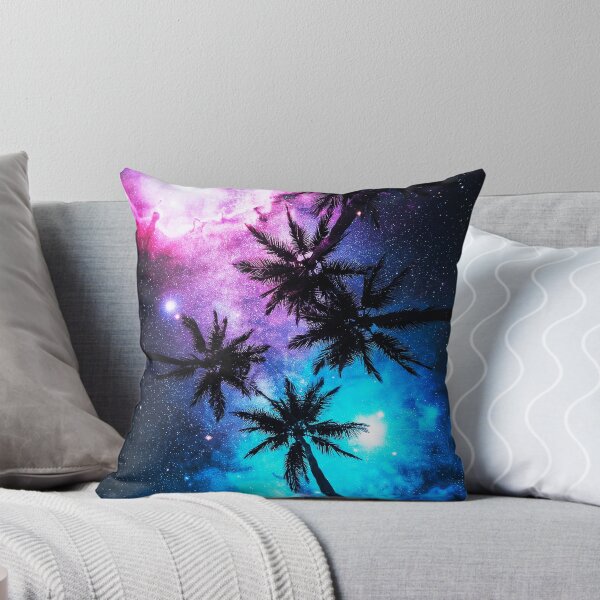 Item preview, Cosmic Palm Trees Under a Pink and Blue Milky Way designed and sold by Exodoi.